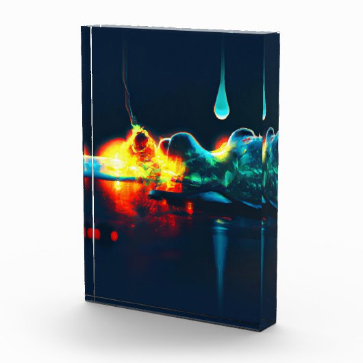 Glühender flüssiger Tropfen Fotoblock (Rechts)