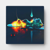 Glühender flüssiger Tropfen Fotoplatte (Vorderseite)