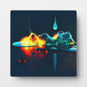 Glühender flüssiger Tropfen Fotoplatte