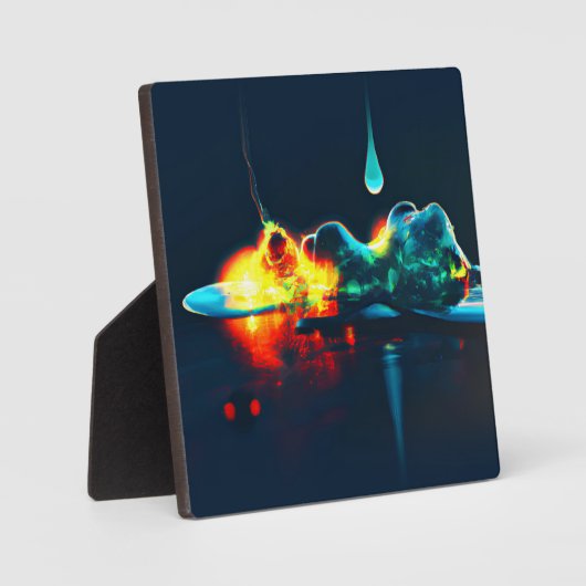 Glühender flüssiger Tropfen Fotoplatte (Vorderseite)