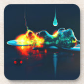 Glühender flüssiger Tropfen Getränkeuntersetzer (Vorderseite)