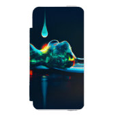 Glühender flüssiger Tropfen Incipio iPhone Geldbeutel-Hülle (Folio Vorderseite)