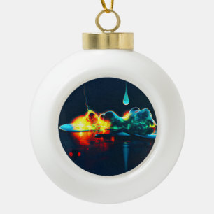 Glühender flüssiger Tropfen Keramik Kugel-Ornament
