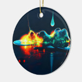 Glühender flüssiger Tropfen Keramik Ornament (Links)