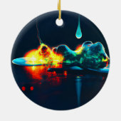 Glühender flüssiger Tropfen Keramik Ornament (Hinten)