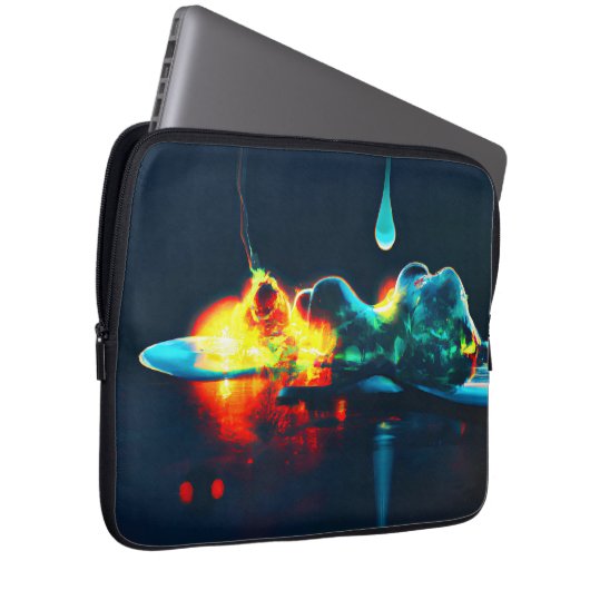Glühender flüssiger Tropfen Laptopschutzhülle (Vorne Rechts)