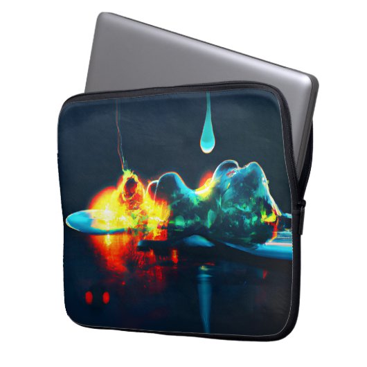 Glühender flüssiger Tropfen Laptopschutzhülle (Vorderseite Links)
