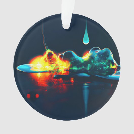 Glühender flüssiger Tropfen Ornament (Vorderseite)
