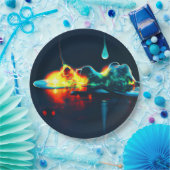 Glühender flüssiger Tropfen Pappteller (Party)