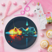 Glühender flüssiger Tropfen Pappteller (Party)