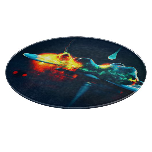 Glühender flüssiger Tropfen Schneidebrett (Ecke)