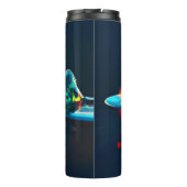 Glühender flüssiger Tropfen Thermosbecher (Rückseite)