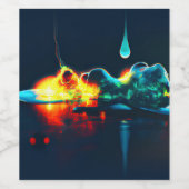 Glühender flüssiger Tropfen Weinetikett (Einzelnes Label)