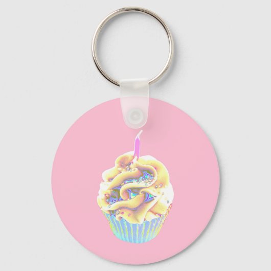 Glühender Glamour-Cupcake Schlüsselanhänger (Vorderseite)