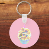 Glühender Glamour-Cupcake Schlüsselanhänger (Vorderseite)