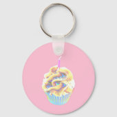 Glühender Glamour-Cupcake Schlüsselanhänger (Rückseite)