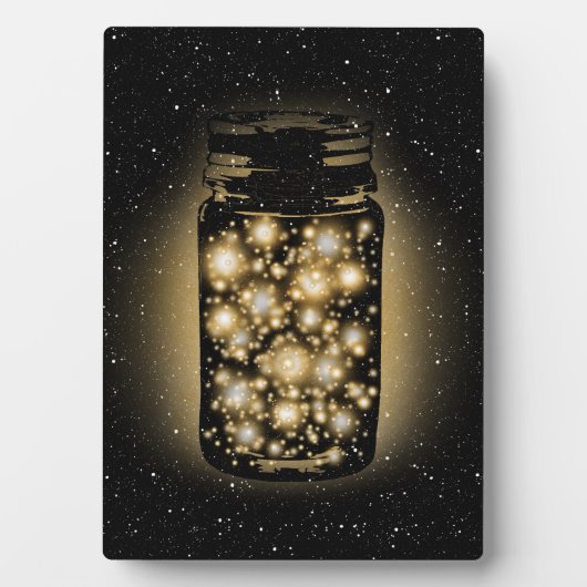 Glühender Glanz aus Glühwürmchen mit Nachtstern Fotoplatte (Vorderseite)