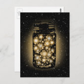 Glühender Glanz aus Glühwürmchen mit Nachtstern Postkarte (Vorne/Hinten)