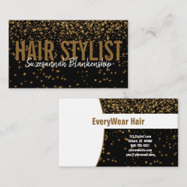 Glühender Gold-Glitzer über schwarzem Gewand Visitenkarte