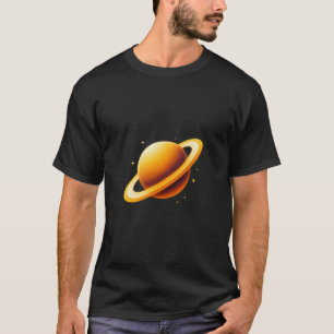 Glühender goldener Ringplanet mit Sternen T-Shirt