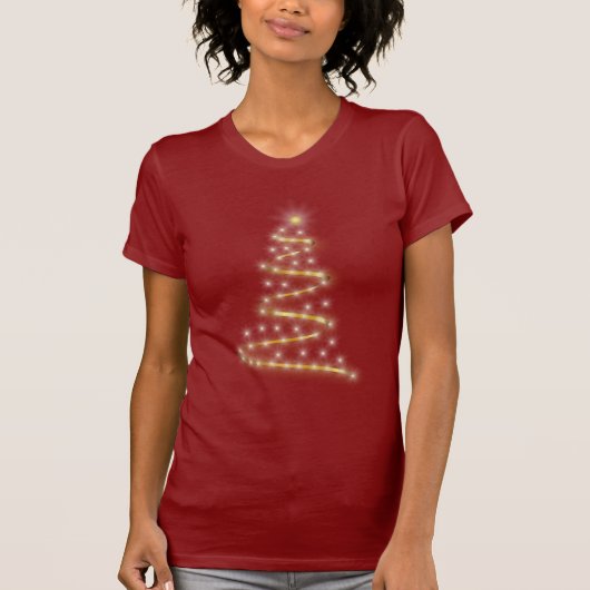 Glühender Goldweihnachtsbaum T-Shirt (Vorderseite)