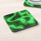 Glühender grüner abstrakter Strom Getränkeuntersetzer (Linke Seite)