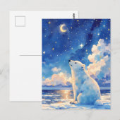 Glühender Halbmond Eisbär Eisscholle Postkarte (Vorne/Hinten)