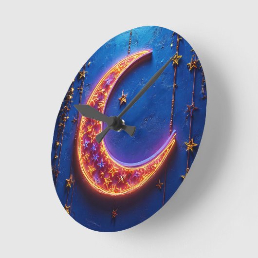 Glühender Halbmond Runde Wanduhr (Winkel)