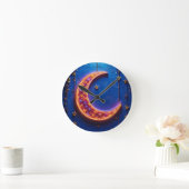 Glühender Halbmond Runde Wanduhr (Zuhause)