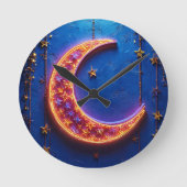 Glühender Halbmond Runde Wanduhr (Vorderseite)