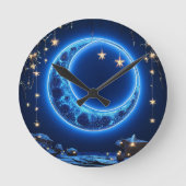 Glühender Halbmond Runde Wanduhr (Vorderseite)
