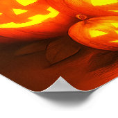 Glühender Halloween-Kürbis mit Niedlichem Schwarzk Poster (Ecke)