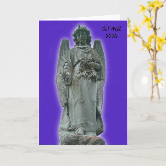 Glühender heilender Engel, erhalten gut bald Karte (Gelbe Blume)