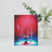 Glühender Herzbaumvalentin Feiertagskarte (Stehend Vorderseite)