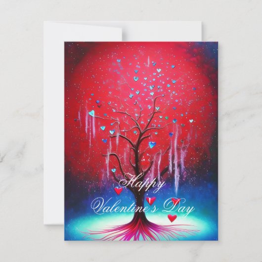 Glühender Herzbaumvalentin Feiertagskarte (Vorderseite)