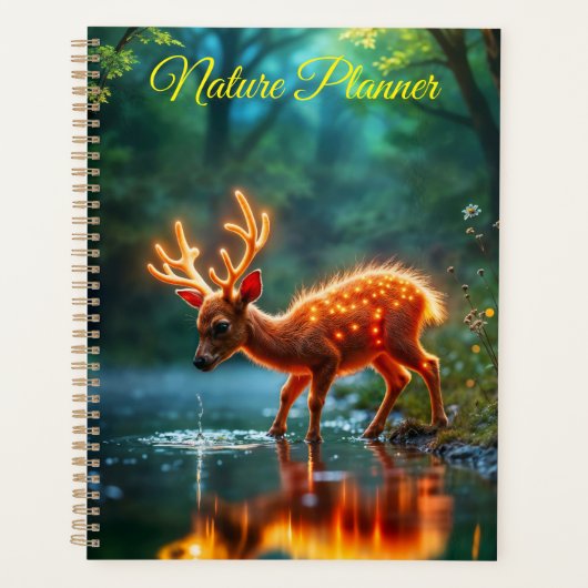 Glühender Hirschmagie-Waldtrunk Planer (Vorderseite)