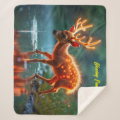 Glühender Hirschmagie-Waldtrunk Sherpadecke (Vorderseite)