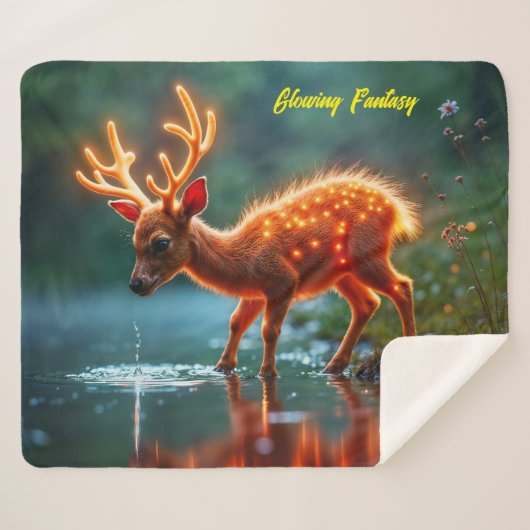 Glühender Hirschmagie-Waldtrunk Sherpadecke (Vorderseite (Horizontal))