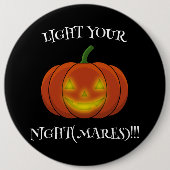 Glühender Jack-o'-Lantern - Licht in deine Albträu Button (Vorderseite)