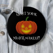 Glühender Jack-o'-Lantern - Licht in deine Albträu Button (Beispiel)