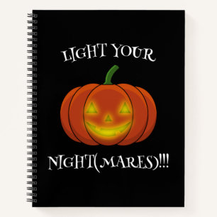 Glühender Jack-o'-Lantern - Licht in deine Albträu Notizblock