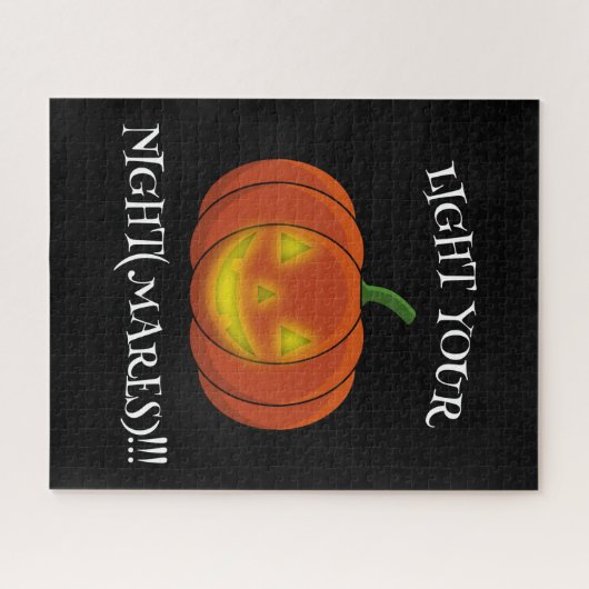 Glühender Jack-o'-Lantern - Licht in deine Albträu Puzzle (Horizontal)