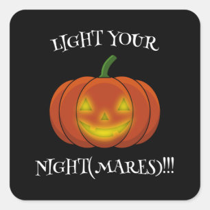 Glühender Jack-o'-Lantern - Licht in deine Albträu Quadratischer Aufkleber