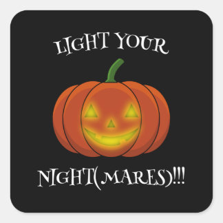 Glühender Jack-o'-Lantern - Licht in deine Albträu Quadratischer Aufkleber