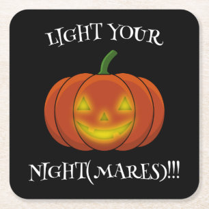 Glühender Jack-o'-Lantern - Licht in deine Albträu Rechteckiger Pappuntersetzer