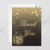 Glühender Jar aus Firefrefly Night Stars Danke Postkarte (Vorne/Hinten)