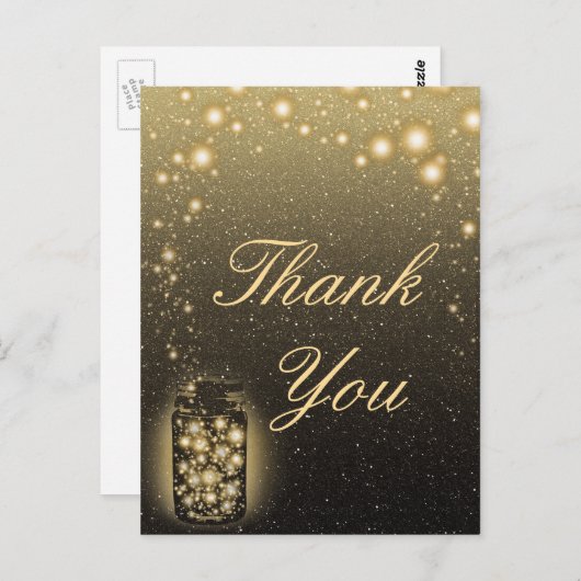 Glühender Jar aus Firefrefly Night Stars Danke Postkarte (Vorne/Hinten)
