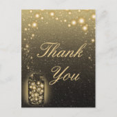 Glühender Jar aus Firefrefly Night Stars Danke Postkarte (Vorderseite)