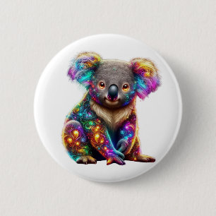 "Glühender Koala - Kunst der Wildnis Button