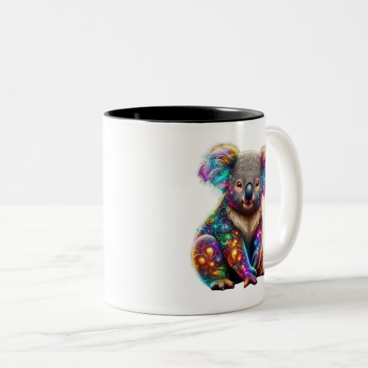 "Glühender Koala - Kunst der Wildnis Zweifarbige Tasse (VorderseiteRechts)